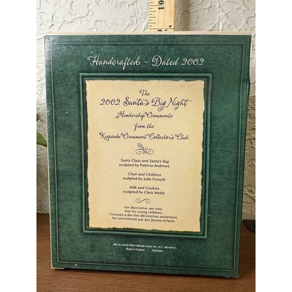 NIB 2002 Hallmark Keepsake Ornament Santa’s Big Night 4 Piece Membership Set - Picture 5 of 5